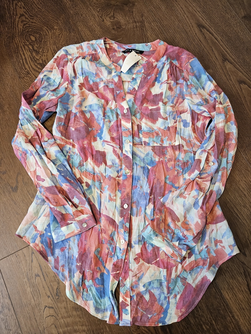Zac & Rachel Multicolor Pink and Blue Artsy Button-Down Shirt
